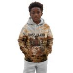 Bose Ikard Black Cowboy Texas Trail Driver Kid Hoodie Vintage Western Desert Collage African American History Art