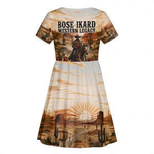 Bose Ikard Black Cowboy Texas Trail Driver Kid Short Sleeve Dress Vintage Western Desert Collage African American History Art