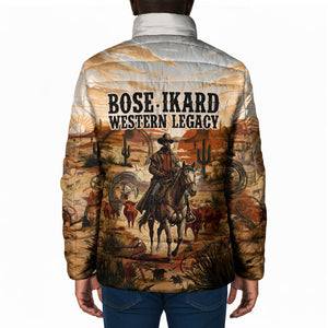 Bose Ikard Black Cowboy Texas Trail Driver Padded Jacket Vintage Western Desert Collage African American History Art