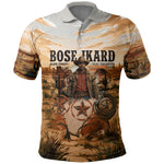 Bose Ikard Black Cowboy Texas Trail Driver Polo Shirt Vintage Western Desert Collage African American History Art