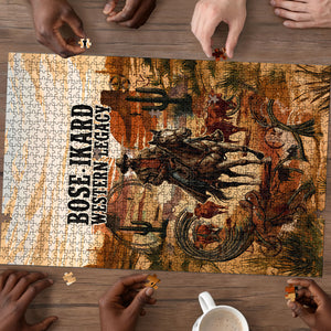 Bose Ikard Black Cowboy Texas Trail Driver Puzzle Vintage Western Desert Collage African American History Art