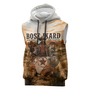 Bose Ikard Black Cowboy Texas Trail Driver Sleeveless Hoodie Vintage Western Desert Collage African American History Art