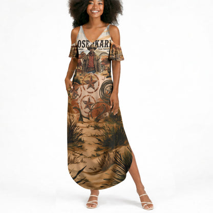 Bose Ikard Black Cowboy Texas Trail Driver Summer Maxi Dress Vintage Western Desert Collage African American History Art