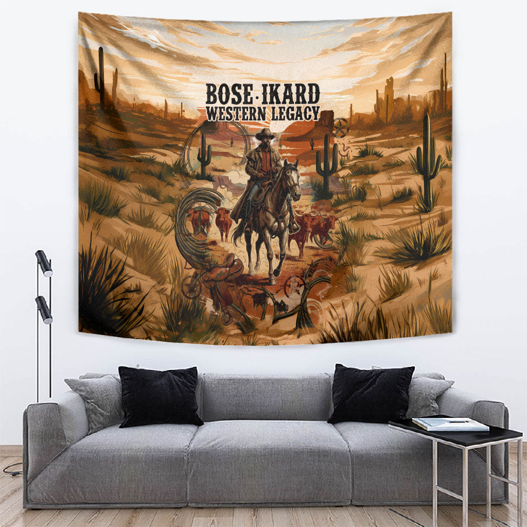 Bose Ikard Black Cowboy Texas Trail Driver Tapestry Vintage Western Desert Collage African American History Art