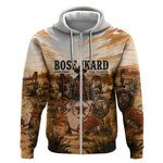 Bose Ikard Black Cowboy Texas Trail Driver Zip Hoodie Vintage Western Desert Collage African American History Art