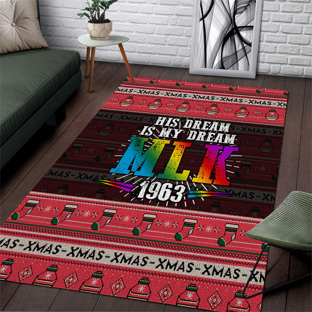 Martin Luther King Jr Christmas Area Rug Civil Rights Quote Rainbow Gradient