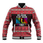 Martin Luther King Jr Christmas Baseball Jacket Civil Rights Quote Rainbow Gradient