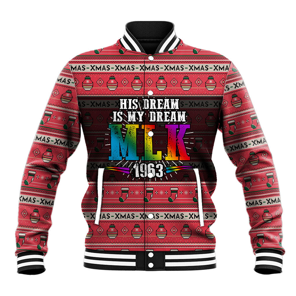 Martin Luther King Jr Christmas Baseball Jacket Civil Rights Quote Rainbow Gradient