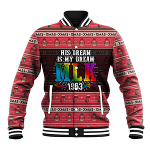 Martin Luther King Jr Christmas Baseball Jacket Civil Rights Quote Rainbow Gradient