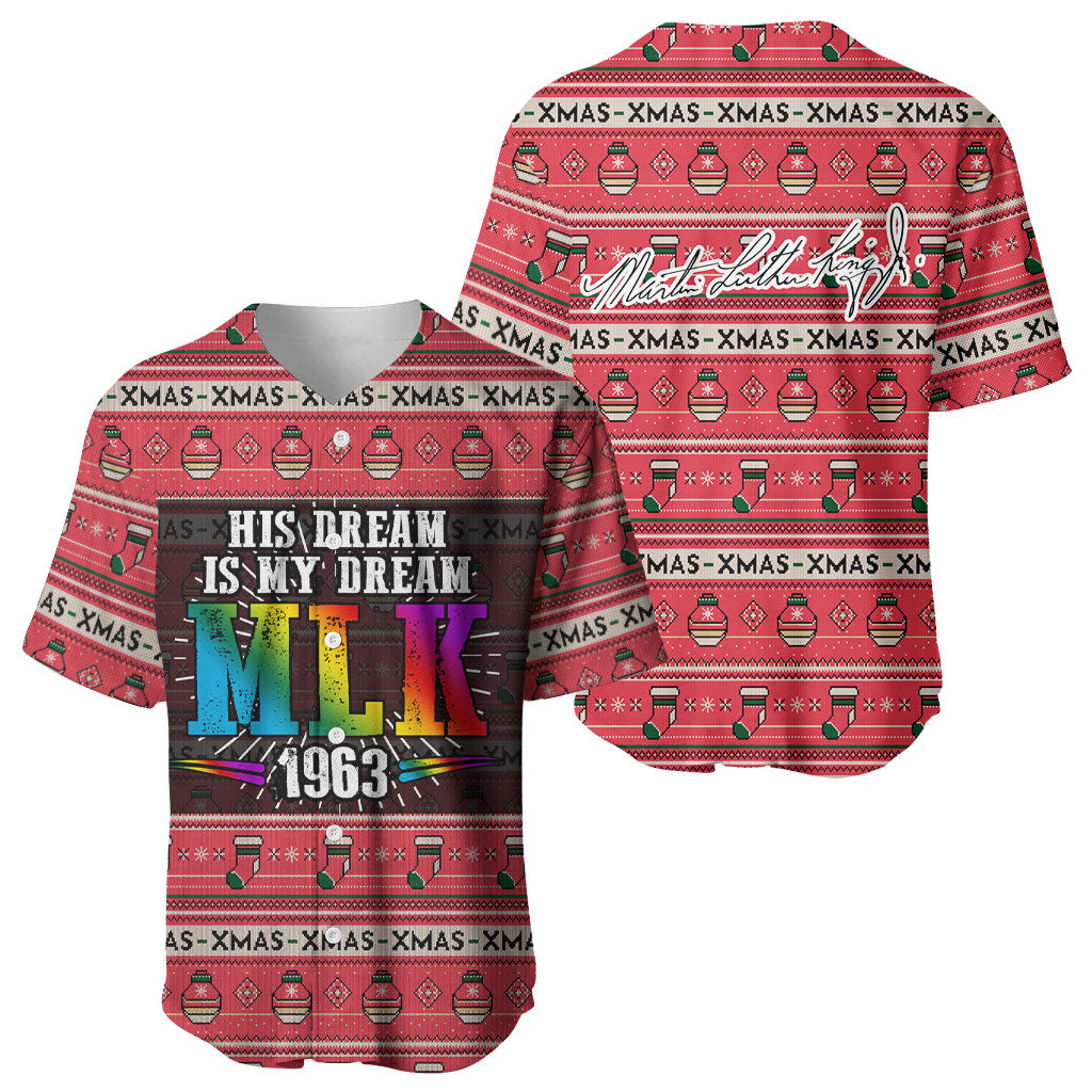 Martin Luther King Jr Christmas Baseball Jersey Civil Rights Quote Rainbow Gradient