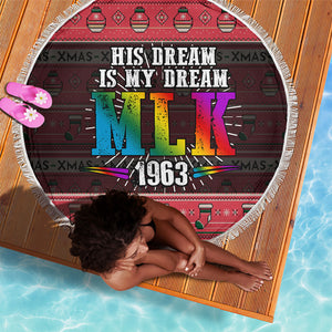 Martin Luther King Jr Christmas Beach Blanket Civil Rights Quote Rainbow Gradient