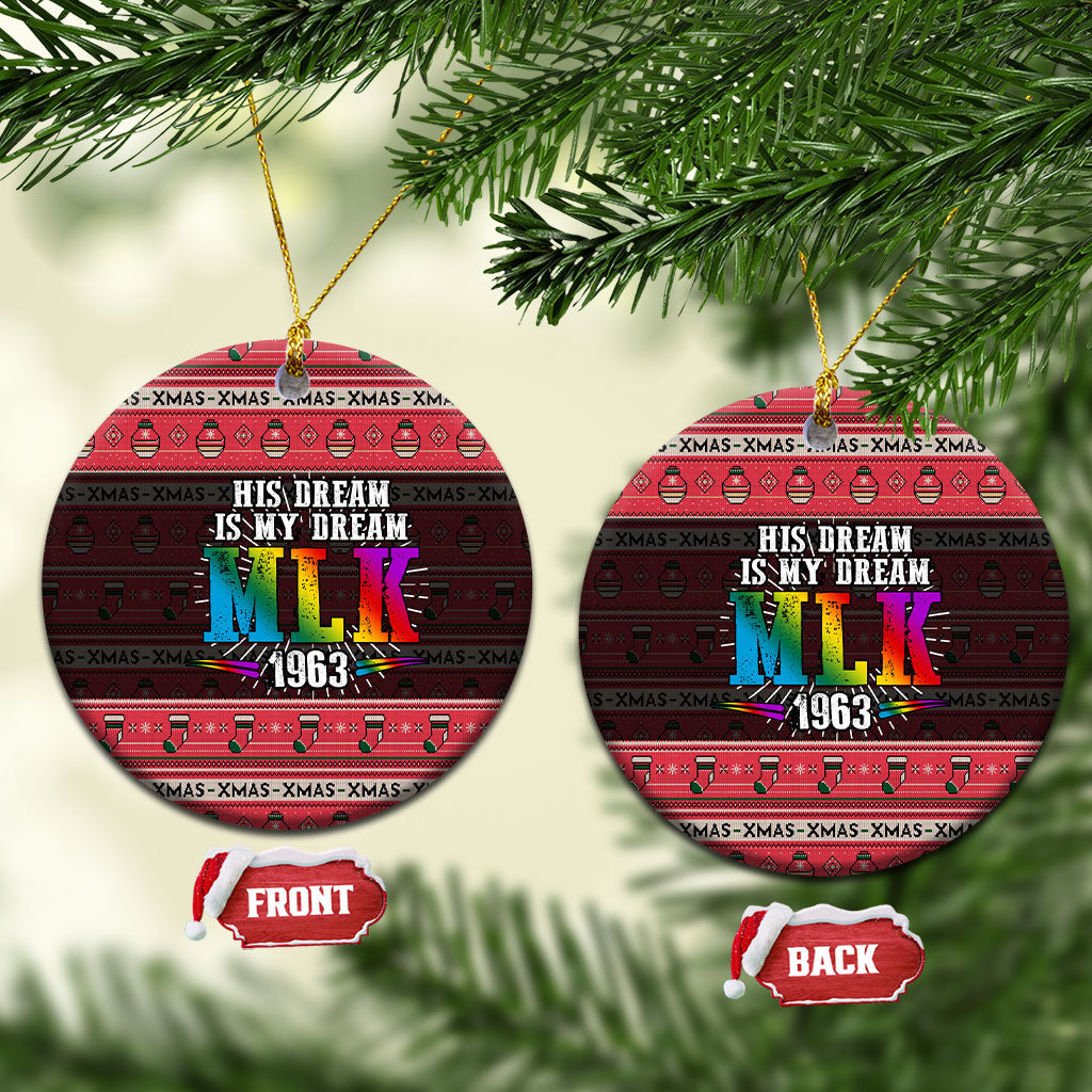 Martin Luther King Jr Christmas Ceramic Ornament Civil Rights Quote Rainbow Gradient