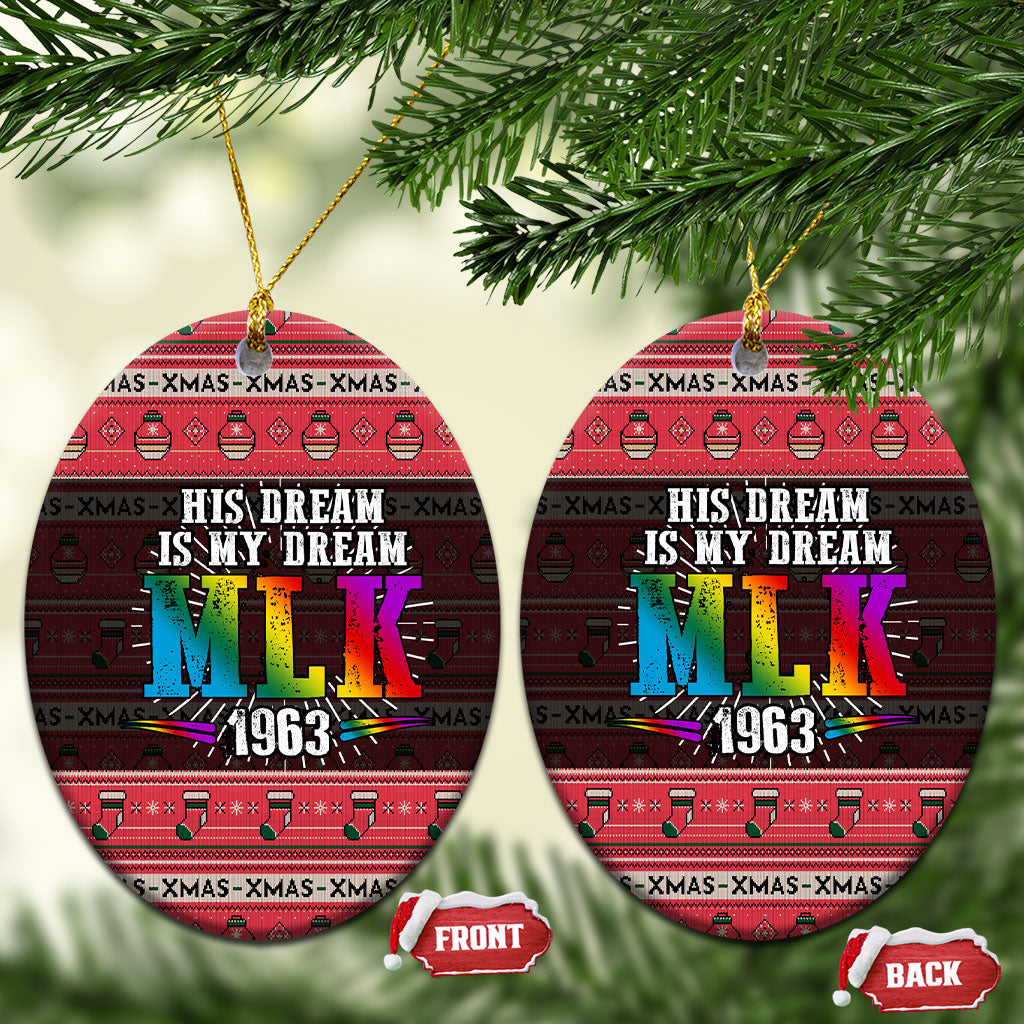 Martin Luther King Jr Christmas Ceramic Ornament Civil Rights Quote Rainbow Gradient