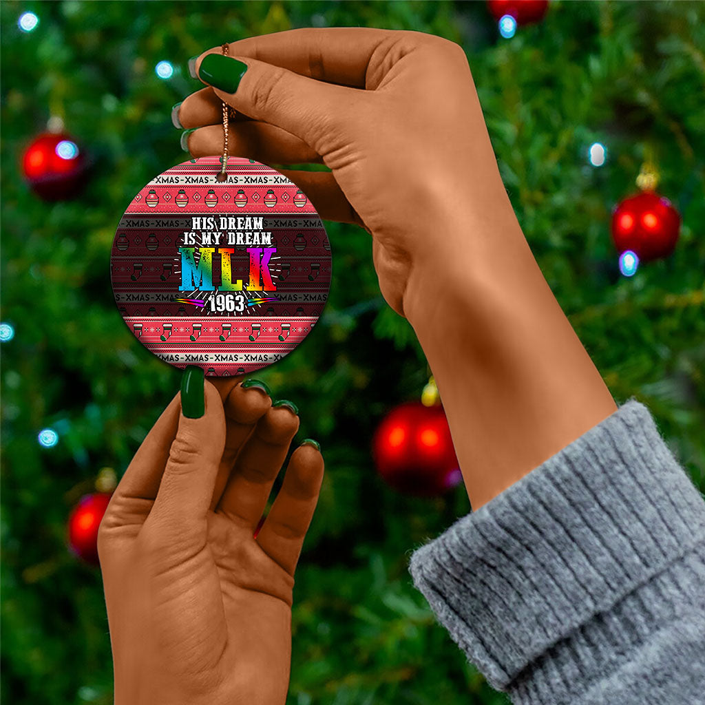 Martin Luther King Jr Christmas Ceramic Ornament Civil Rights Quote Rainbow Gradient