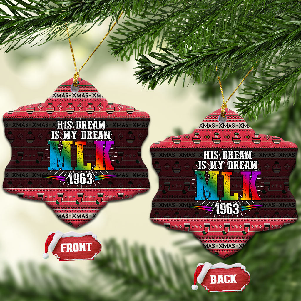 Martin Luther King Jr Christmas Ceramic Ornament Civil Rights Quote Rainbow Gradient