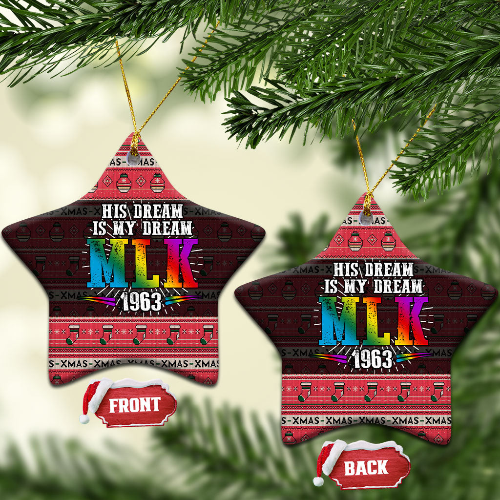 Martin Luther King Jr Christmas Ceramic Ornament Civil Rights Quote Rainbow Gradient