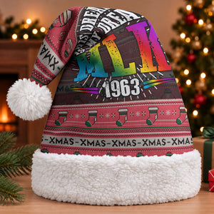 Martin Luther King Jr Christmas Santa Hat Civil Rights Quote Rainbow Gradient