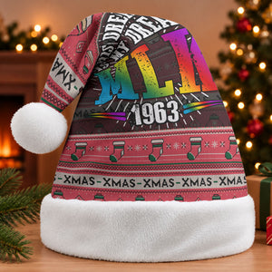 Martin Luther King Jr Christmas Santa Hat Civil Rights Quote Rainbow Gradient