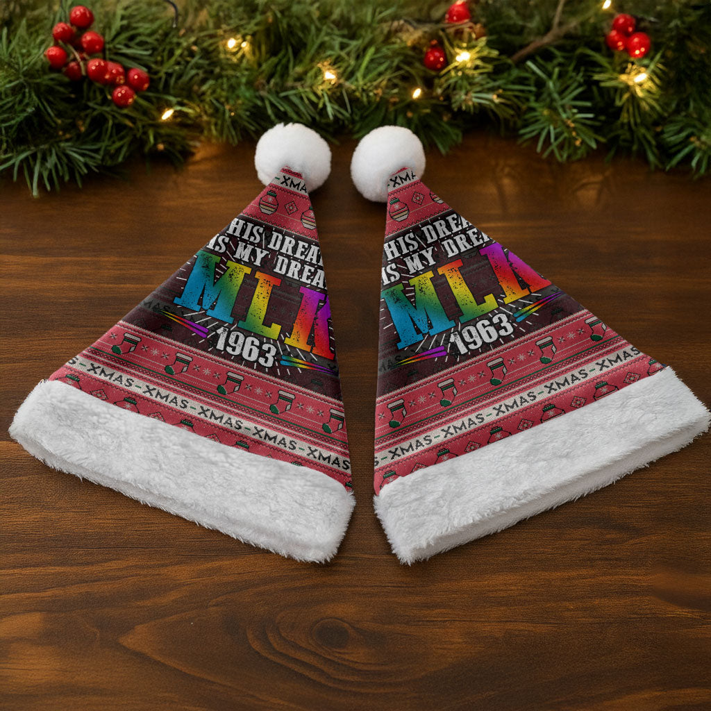 Martin Luther King Jr Christmas Santa Hat Civil Rights Quote Rainbow Gradient
