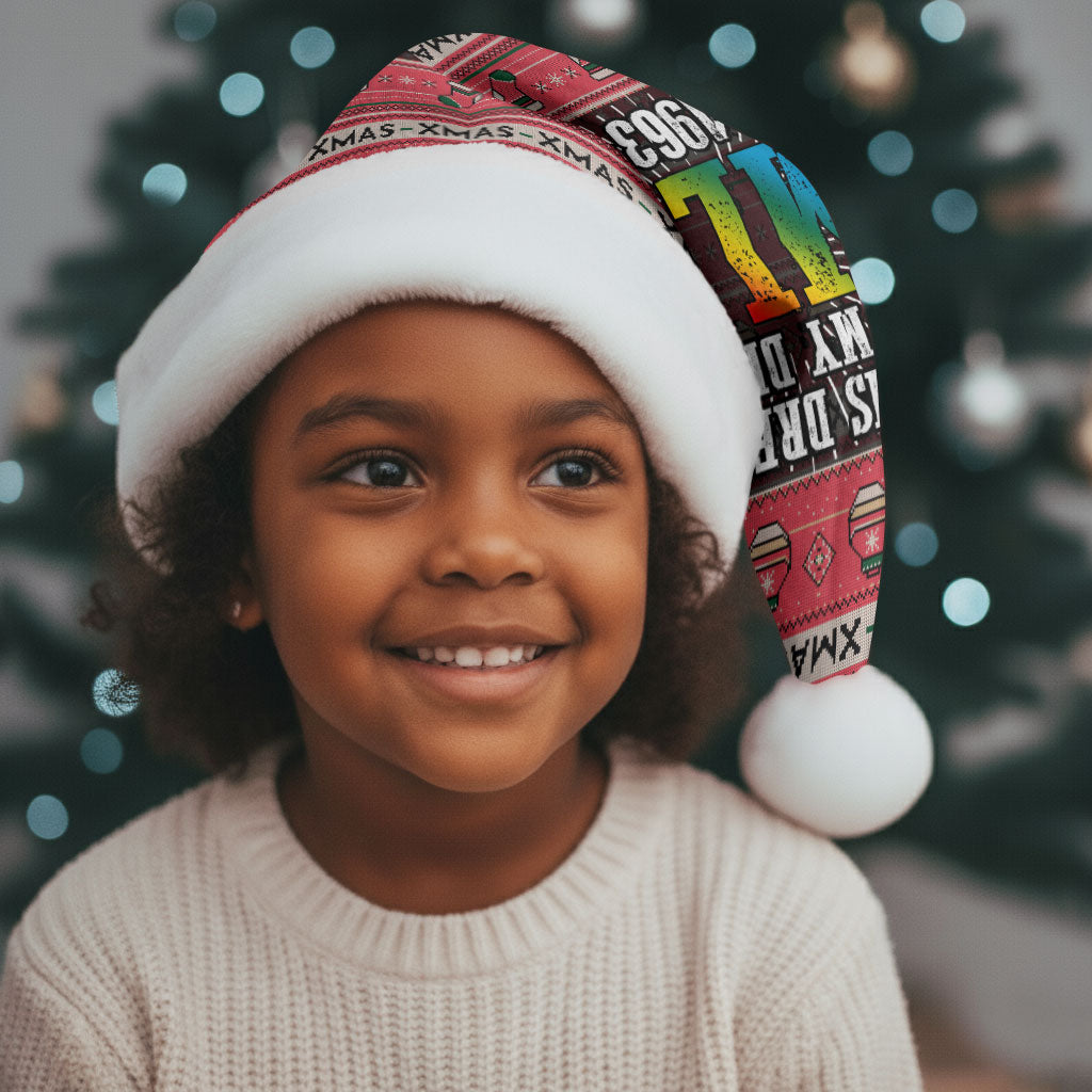 Martin Luther King Jr Christmas Santa Hat Civil Rights Quote Rainbow Gradient
