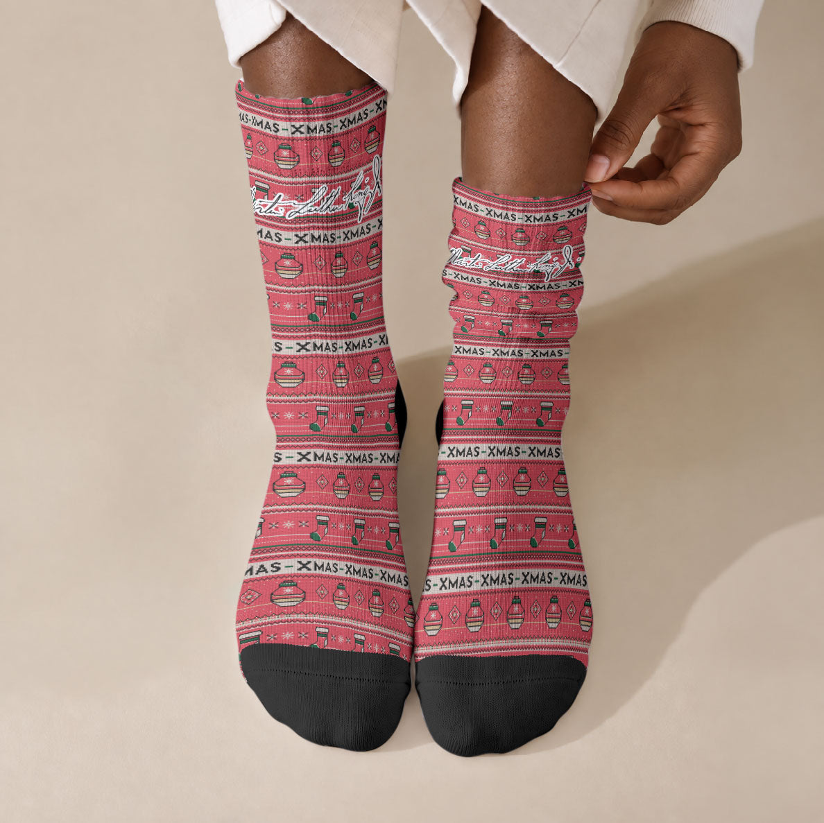 Martin Luther King Jr Christmas Crew Socks Civil Rights Quote Rainbow Gradient