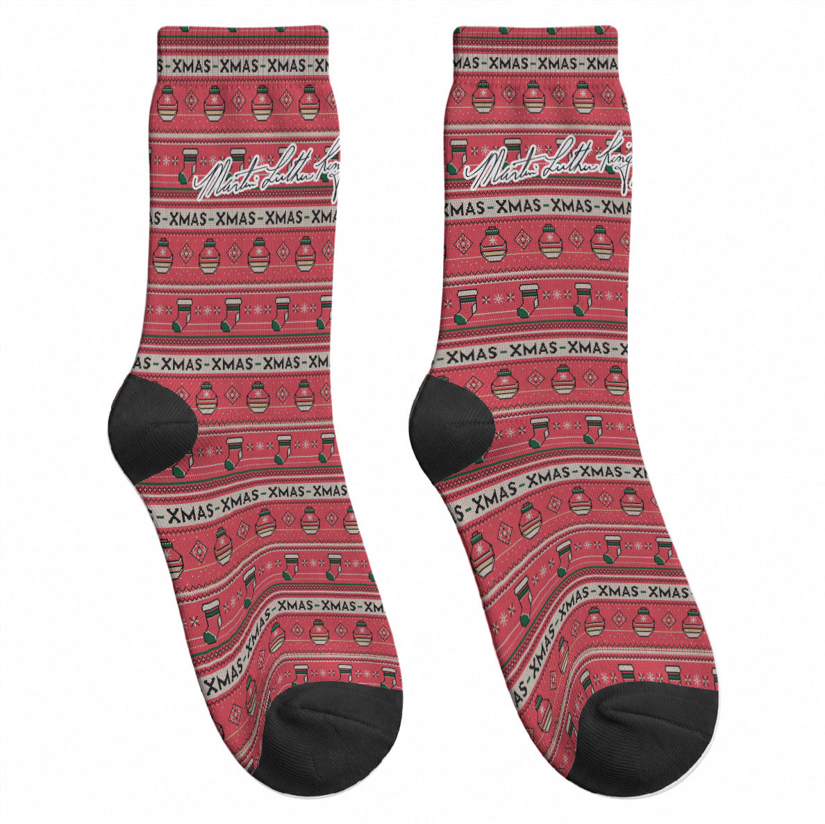 Martin Luther King Jr Christmas Crew Socks Civil Rights Quote Rainbow Gradient