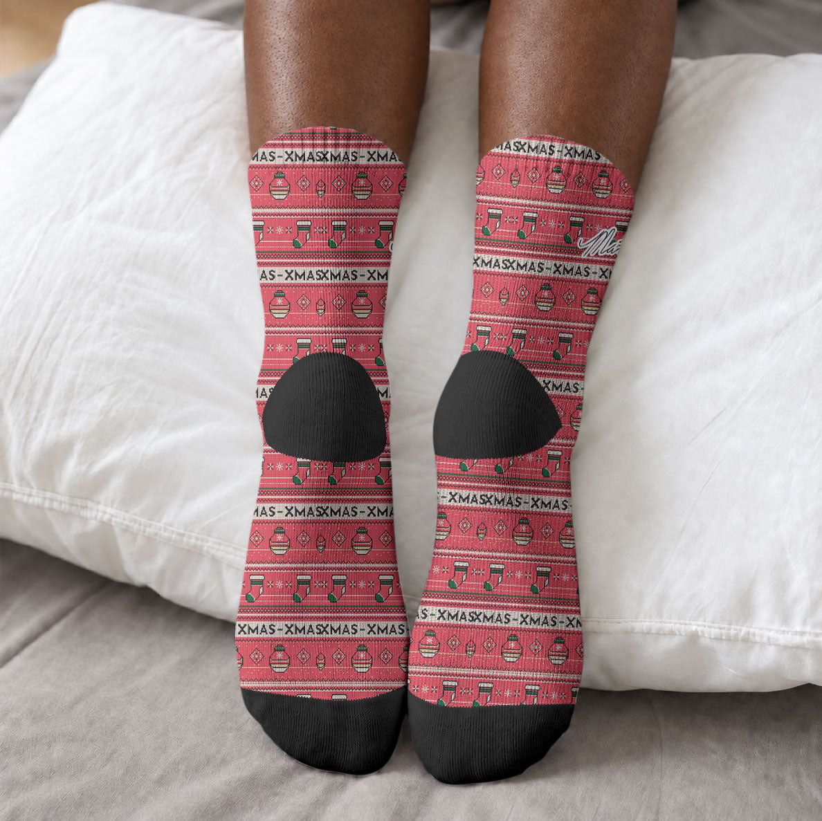 Martin Luther King Jr Christmas Crew Socks Civil Rights Quote Rainbow Gradient