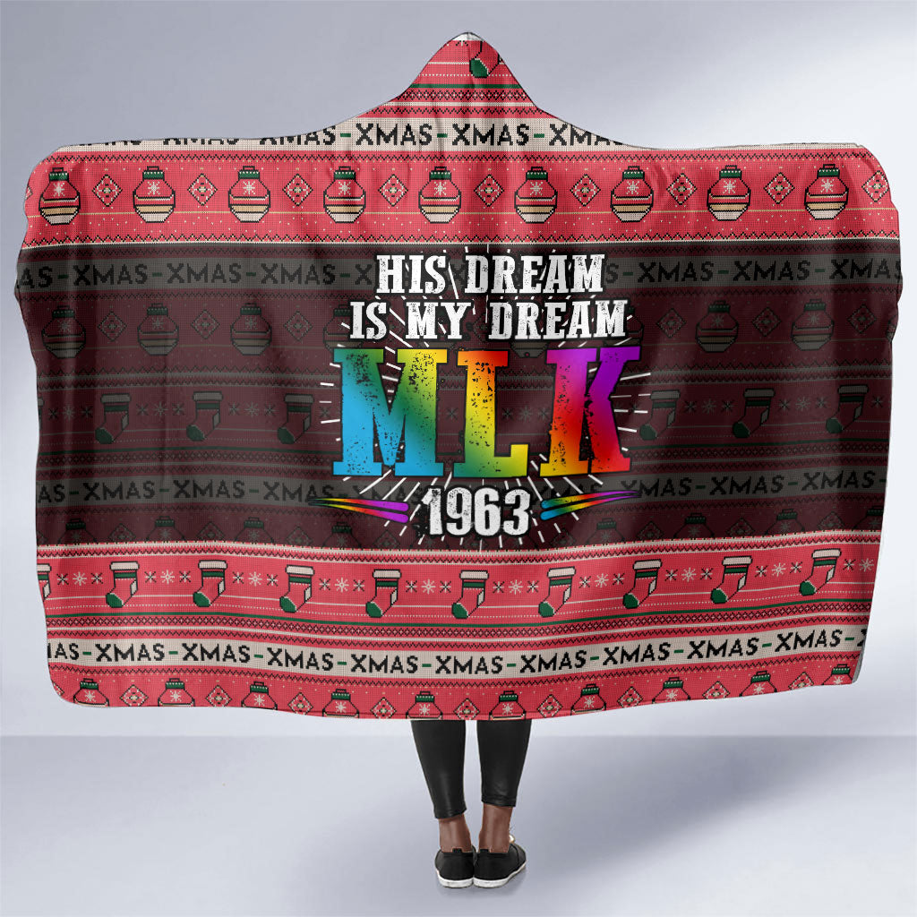 Martin Luther King Jr Christmas Hooded Blanket Civil Rights Quote Rainbow Gradient