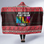 Martin Luther King Jr Christmas Hooded Blanket Civil Rights Quote Rainbow Gradient