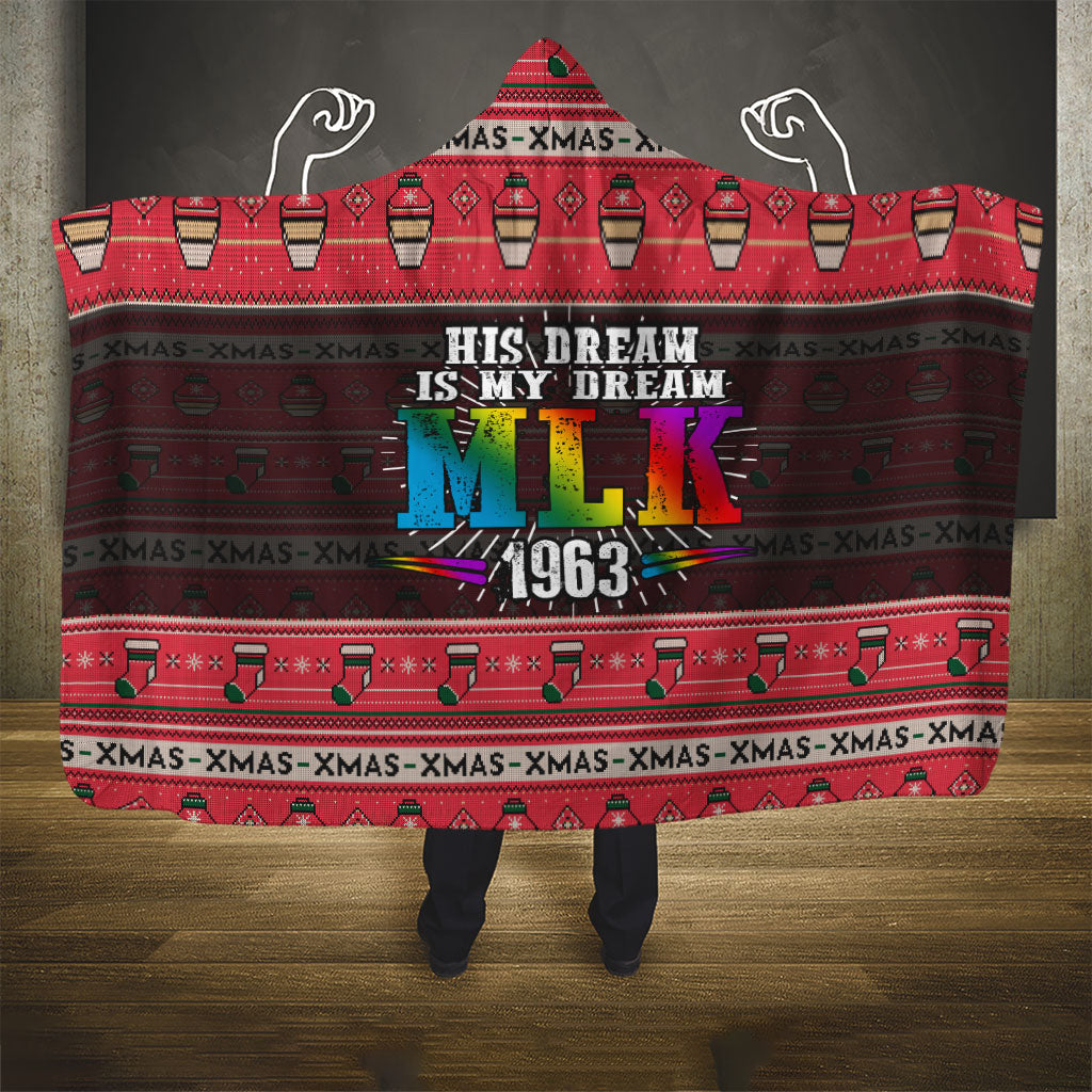 Martin Luther King Jr Christmas Hooded Blanket Civil Rights Quote Rainbow Gradient