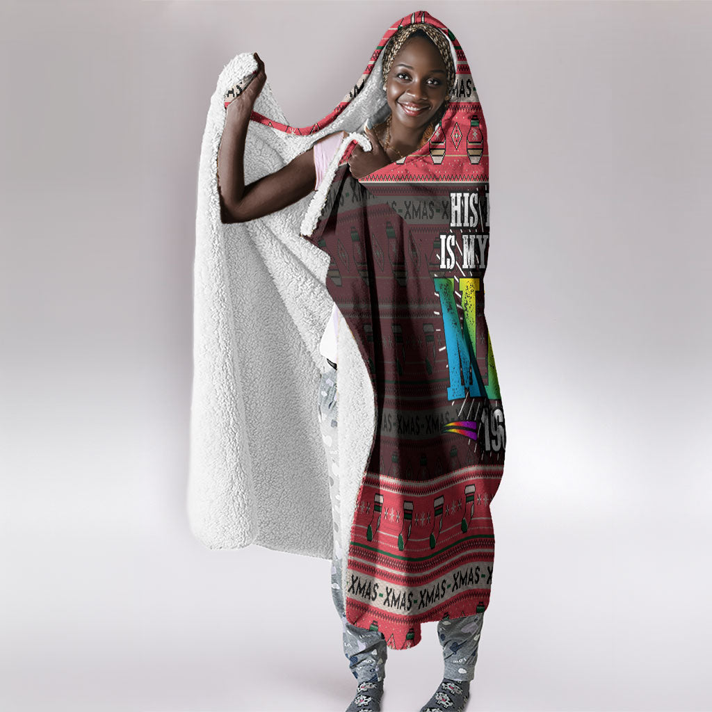 Martin Luther King Jr Christmas Hooded Blanket Civil Rights Quote Rainbow Gradient