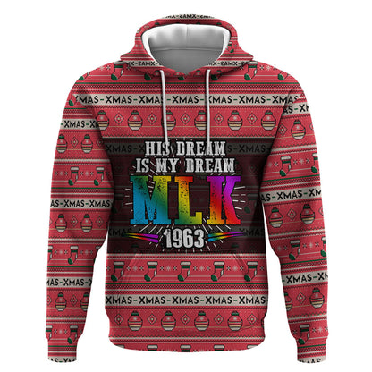 Martin Luther King Jr Christmas Hoodie Civil Rights Quote Rainbow Gradient