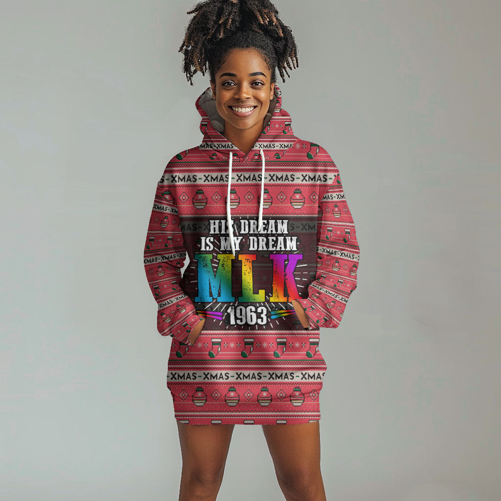 Martin Luther King Jr Christmas Hoodie Dress Civil Rights Quote Rainbow Gradient