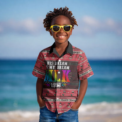 Martin Luther King Jr Christmas Kid Hawaiian Shirt Civil Rights Quote Rainbow Gradient
