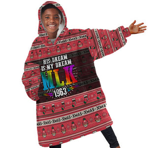 Martin Luther King Jr Christmas Kid Wearable Blanket Hoodie Civil Rights Quote Rainbow Gradient