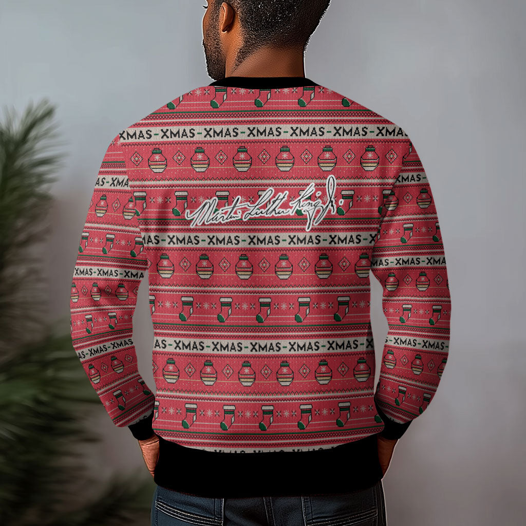 Martin Luther King Jr Christmas Ugly Christmas Sweater Civil Rights Quote Rainbow Gradient