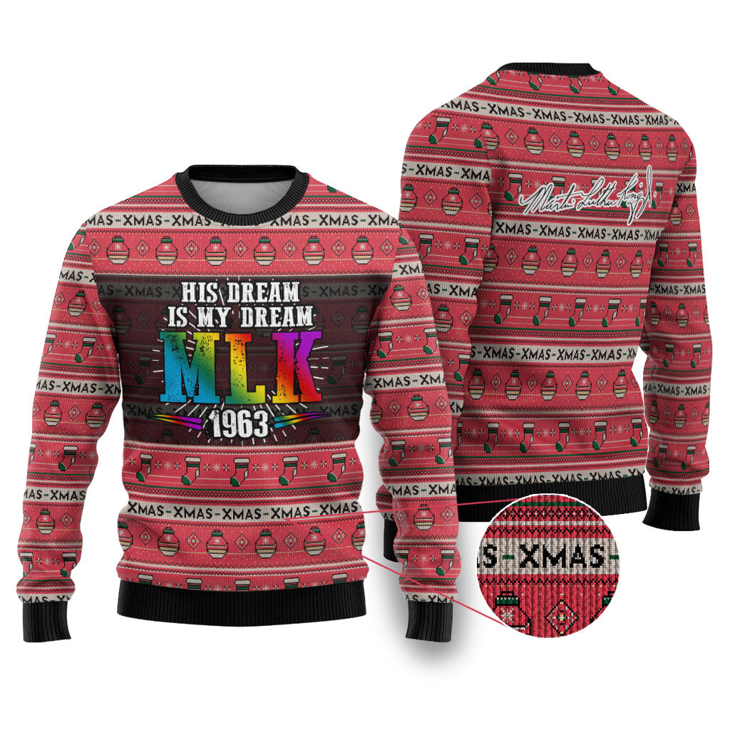 Martin Luther King Jr Christmas Ugly Christmas Sweater Civil Rights Quote Rainbow Gradient
