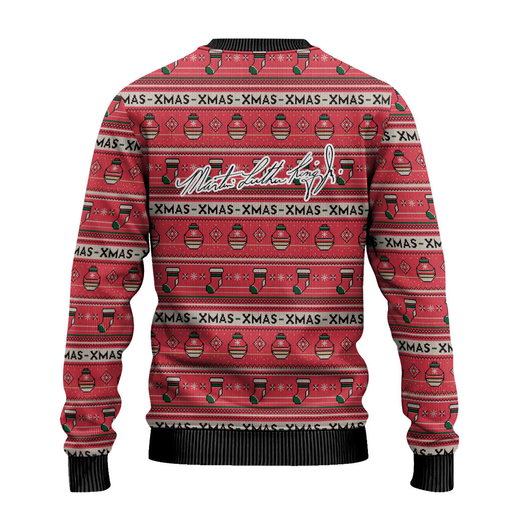 Martin Luther King Jr Christmas Ugly Christmas Sweater Civil Rights Quote Rainbow Gradient