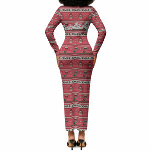 Martin Luther King Jr Christmas Long Sleeve Bodycon Dress Civil Rights Quote Rainbow Gradient