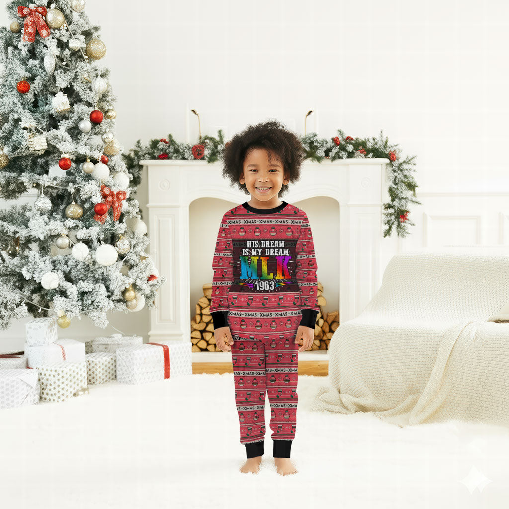 Martin Luther King Jr Christmas Pajama Set Civil Rights Quote Rainbow Gradient