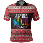 Martin Luther King Jr Christmas Polo Shirt Civil Rights Quote Rainbow Gradient