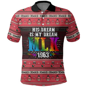 Martin Luther King Jr Christmas Polo Shirt Civil Rights Quote Rainbow Gradient