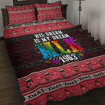 Martin Luther King Jr Christmas Quilt Bed Set Civil Rights Quote Rainbow Gradient