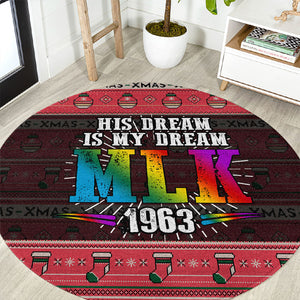 Martin Luther King Jr Christmas Round Carpet Civil Rights Quote Rainbow Gradient