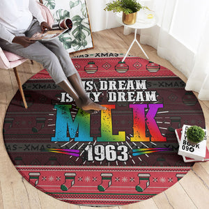 Martin Luther King Jr Christmas Round Carpet Civil Rights Quote Rainbow Gradient