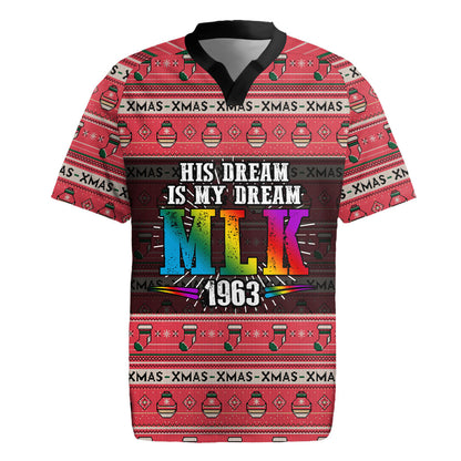 Martin Luther King Jr Christmas Rugby Jersey Civil Rights Quote Rainbow Gradient