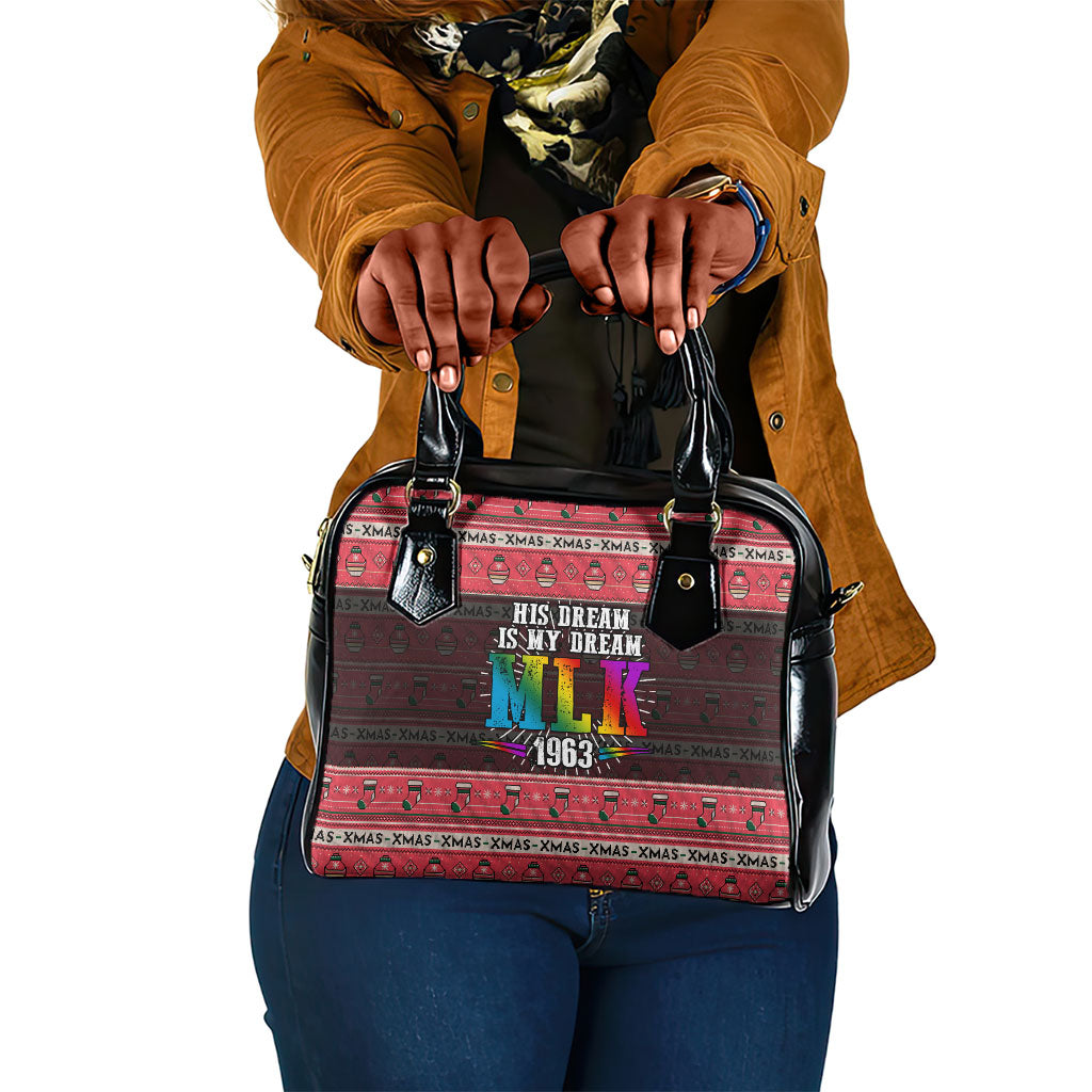 Martin Luther King Jr Christmas Shoulder Handbag Civil Rights Quote Rainbow Gradient
