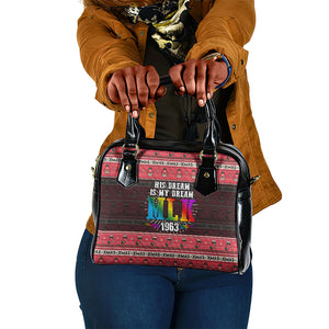 Martin Luther King Jr Christmas Shoulder Handbag Civil Rights Quote Rainbow Gradient