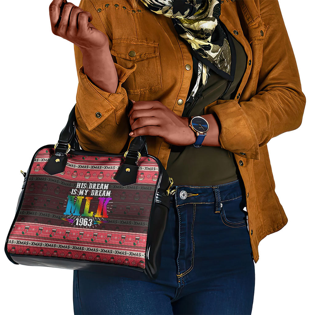 Martin Luther King Jr Christmas Shoulder Handbag Civil Rights Quote Rainbow Gradient