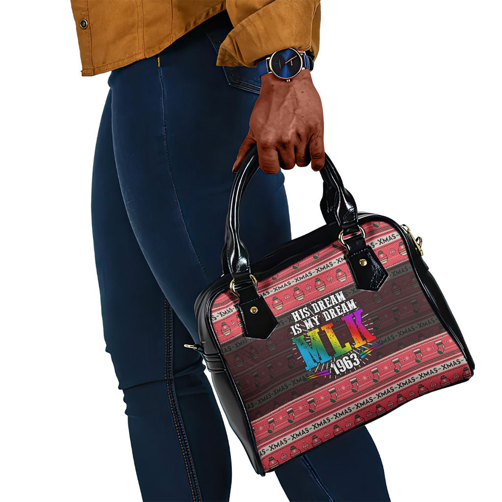 Martin Luther King Jr Christmas Shoulder Handbag Civil Rights Quote Rainbow Gradient